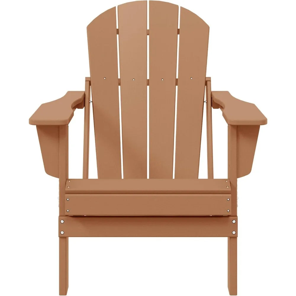 Malibu Outdoor Folding Adirondack Chair Set Durable Stylish Patio Seating