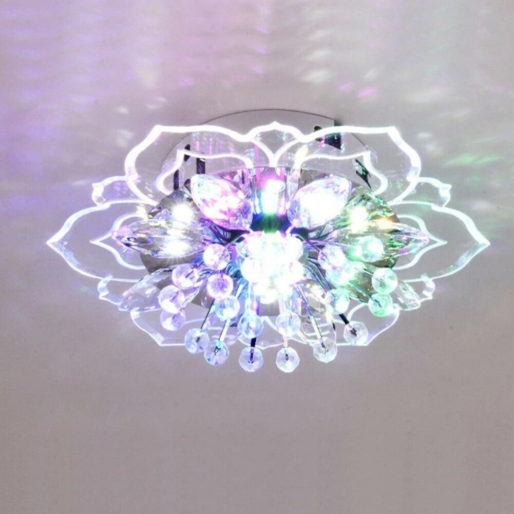 Creative LED Crystal Flower Chandelier for Living Room Bedroom Kitchen