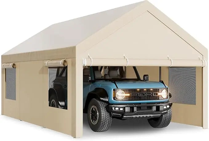 Heavy Duty 12x20 ft Carport Canopy Portable Garage with Removable Walls
