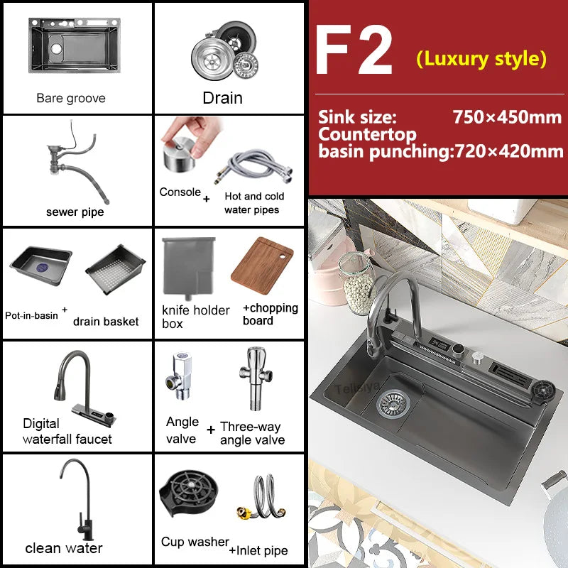 Hidden Stainless Steel Bar Sink Undermount Mini RV Washbasin Multifunctional