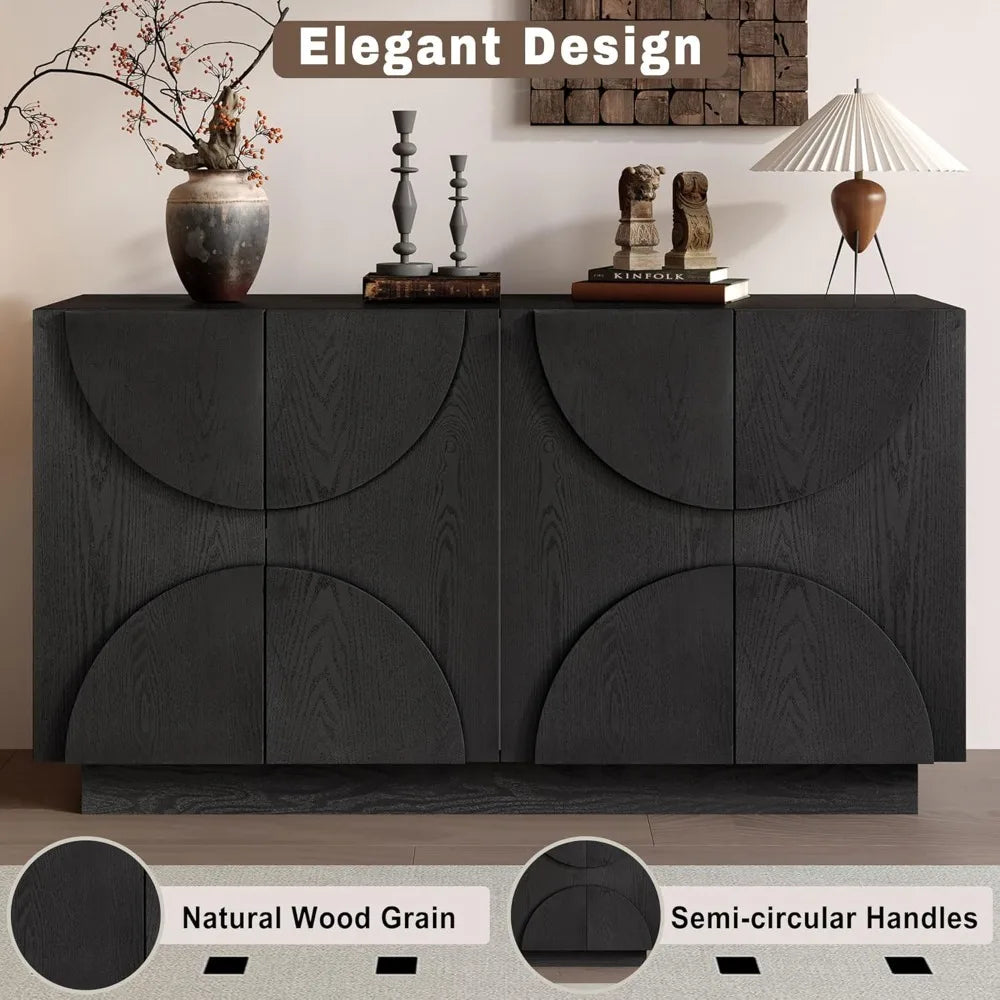 Modern Large Buffet Storage Sideboard 4 Doors Adjustable Shelf