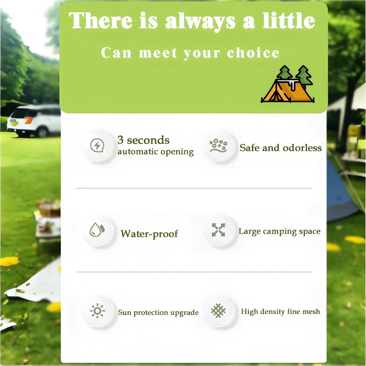 Extra Large 2-4 Person Lightweight Family Tent Quick Setup Picnic