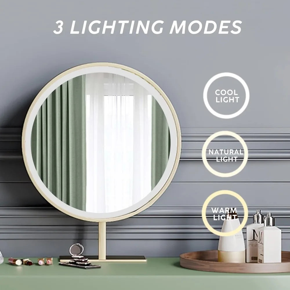 Luxury Vanity Makeup Desk with Mirror and Lights Modern Dressing Table 43"