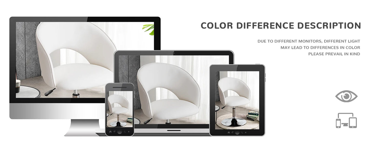 Vanity Chair PU Leather Swivel Accent Chair Adjustable Height Makeup Chair