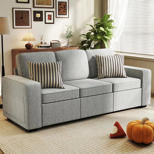 Ljustra 80 Inch Modern Sofa Couch 3 Seater Chenille Living Room Furniture
