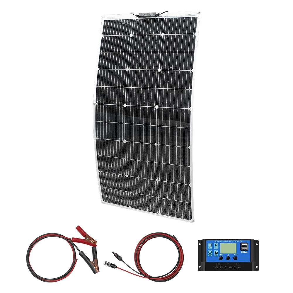 100 Watt Flexible Solar Panel Monocrystalline 12V 24V Battery Charger