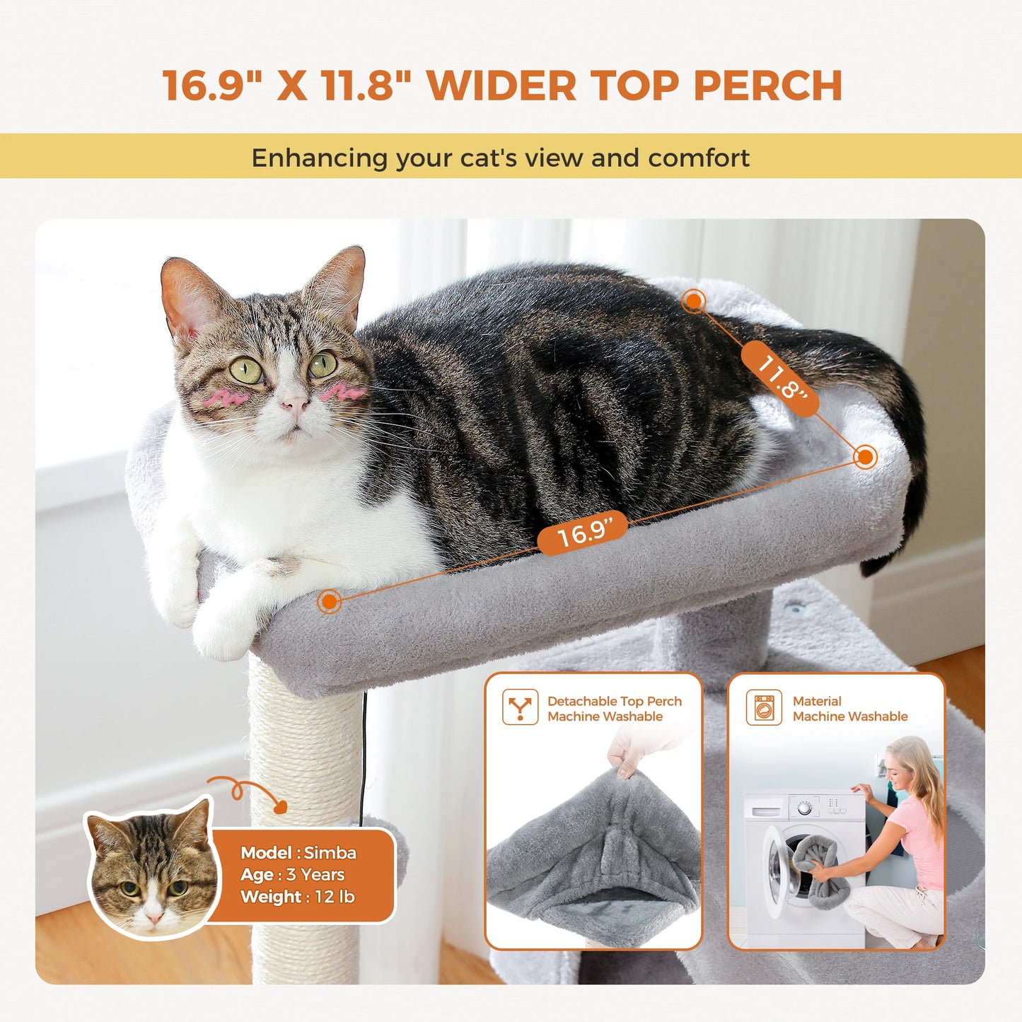 82cm Cat Tree Tower Detachable Perch Double Condo Indoor Cats