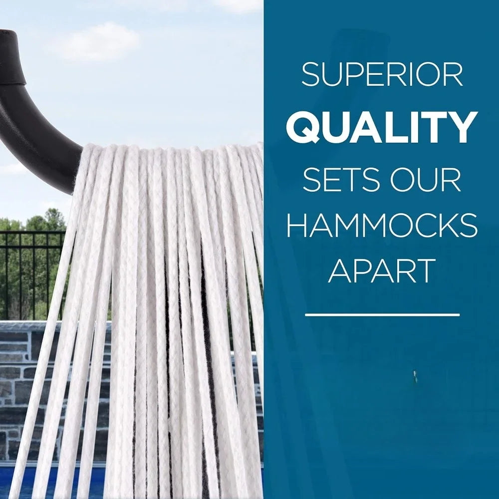 Double Polyester Hammock with Space Saving Steel Stand 450lb Capacity