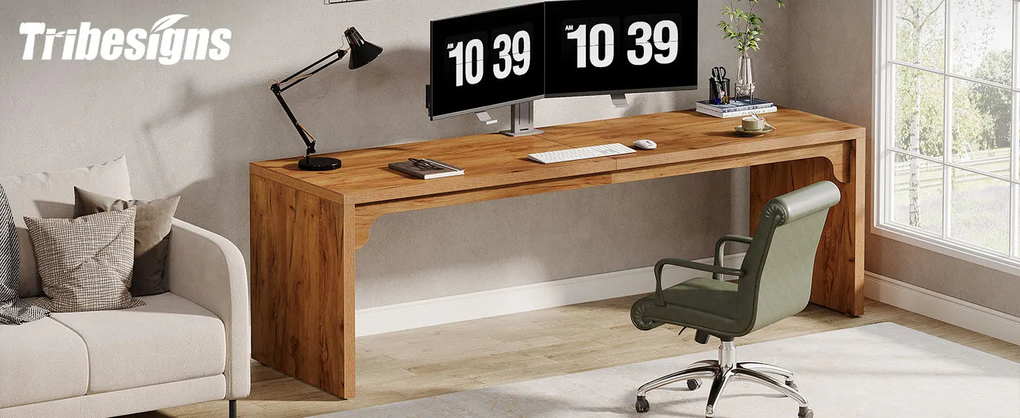 Ljustra 78.7 Inch Long Computer Desk Modern Double Workstation Office Desk