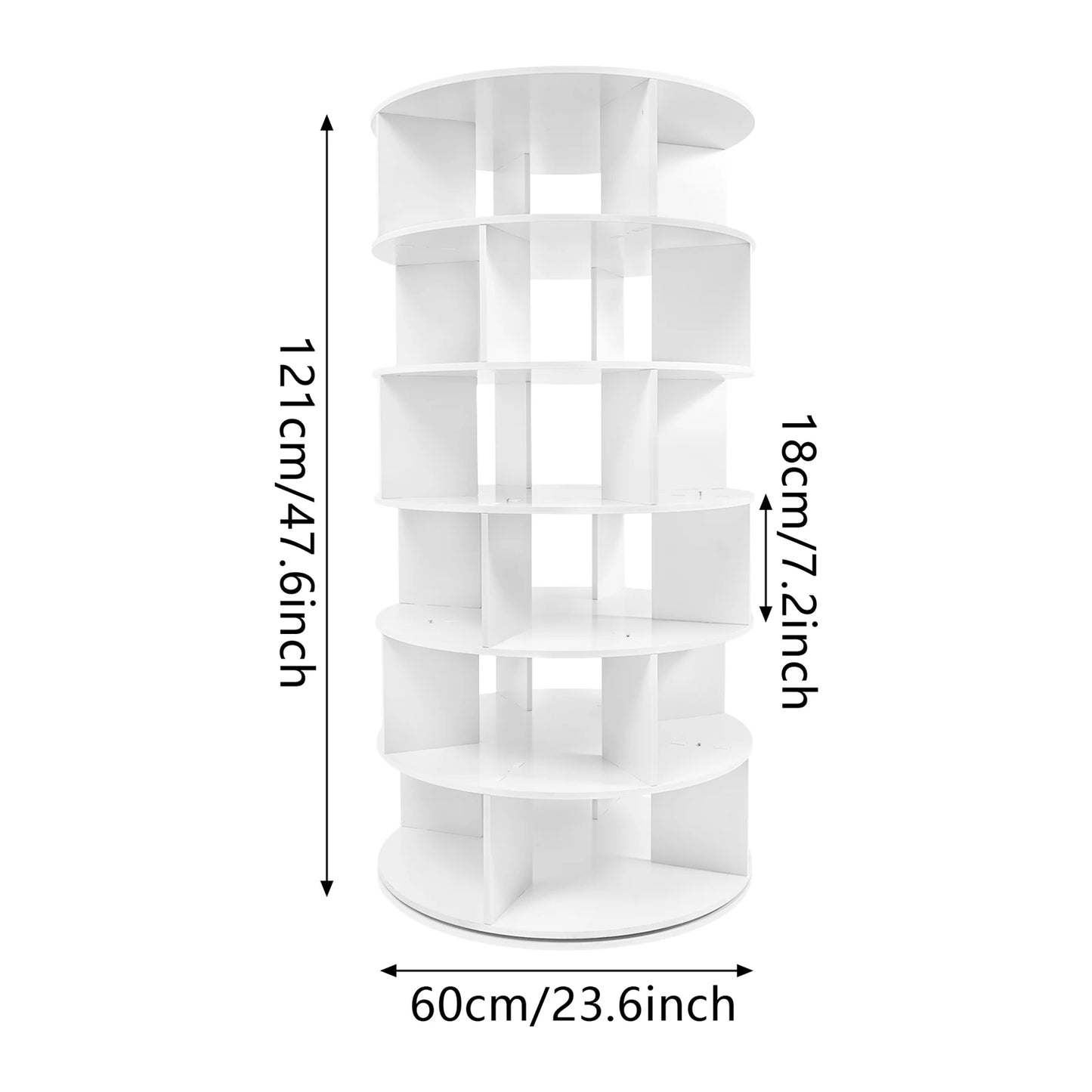 6 Tier Rotating Shoe Rack Free Standing Storage Holder Space Saving