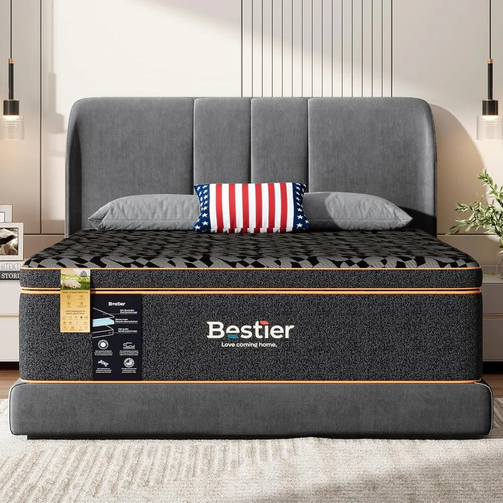 Ljustra 14 Inch Cooling Gel Memory Foam Mattress Queen Plush Organic