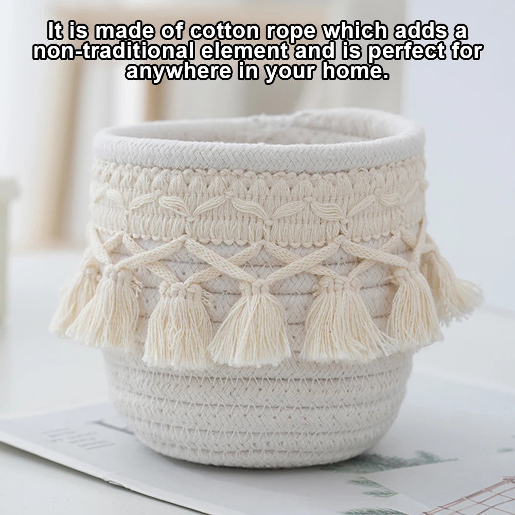 Mini Storage Basket Boho Decor Makeup Brush Holder Organizer