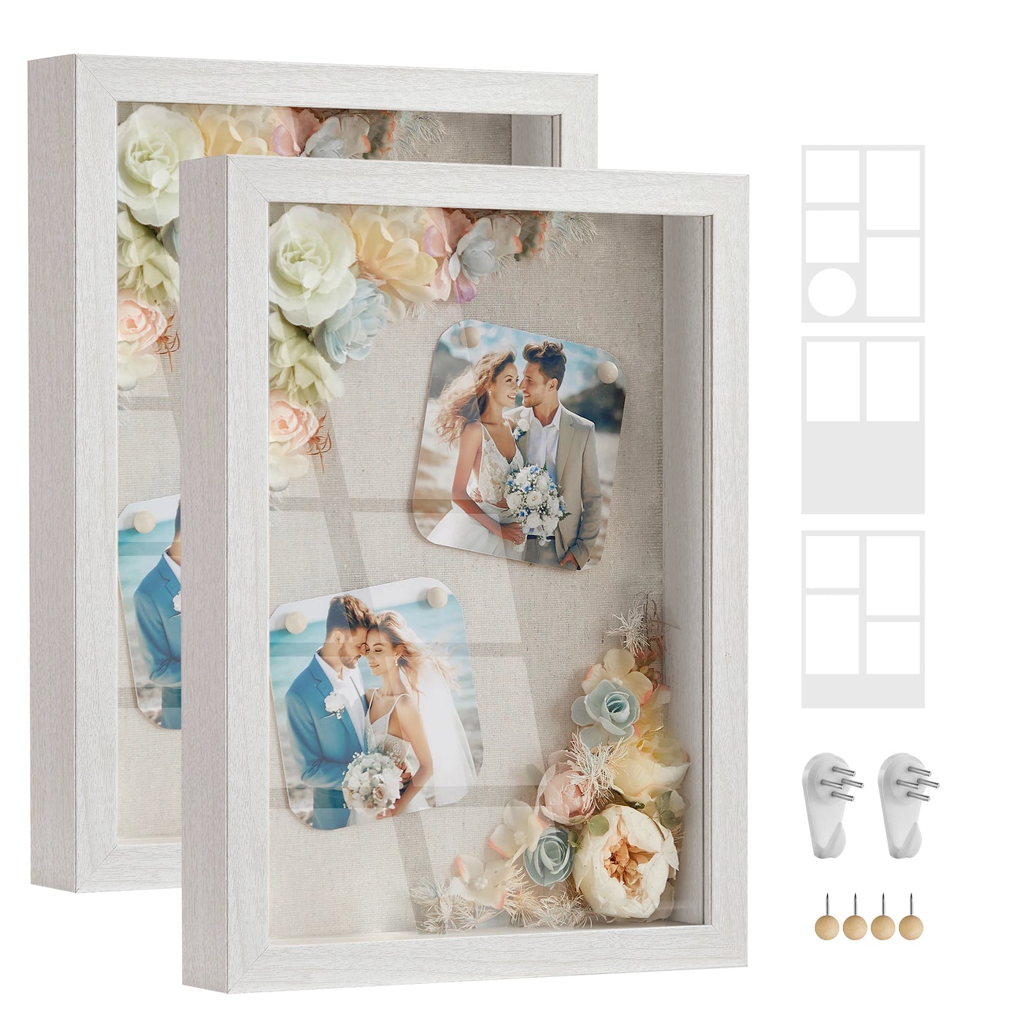 Ljustra Shadow Box Frame Set of 2 Memory Display Case for Desk Wall Decor