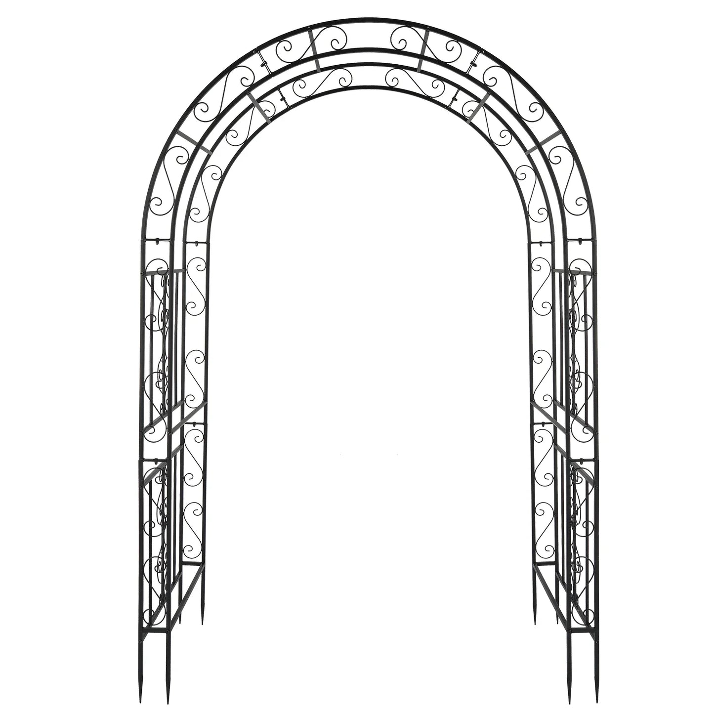 Double Layer Iron Art Arch Garden Trellis Pergola for Climbing Plants