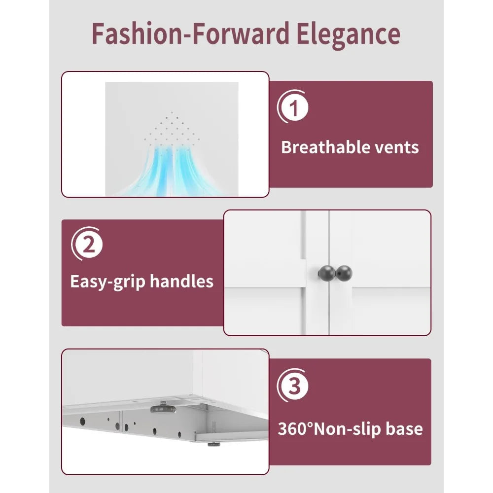 Kitchen Pantry Storage Cabinet 61 Inch with Adjustable Shelves 2 Doors