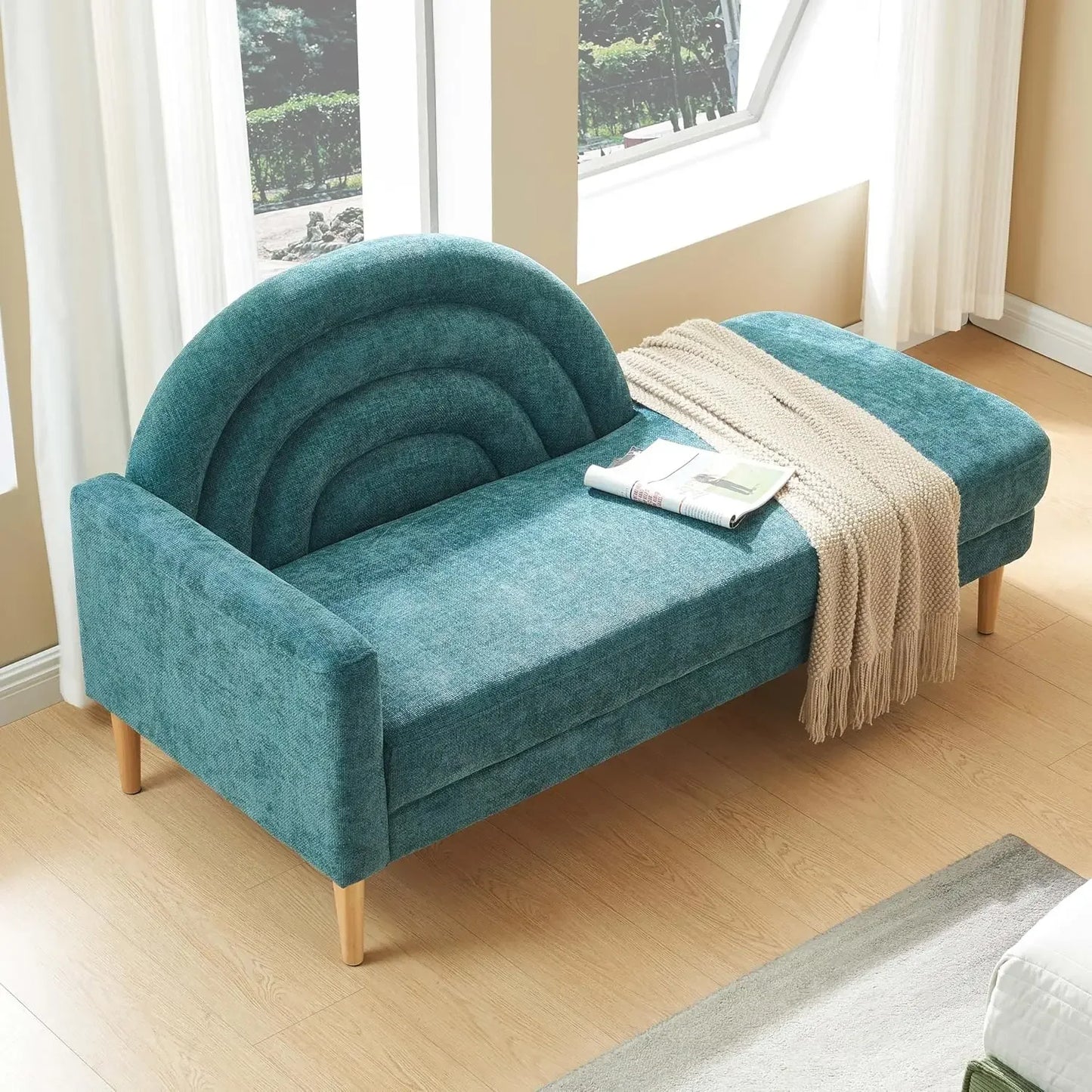 Ljustra 31.5" Chaise Lounge Chair Indoor Sofa Modern Linen Upholstered