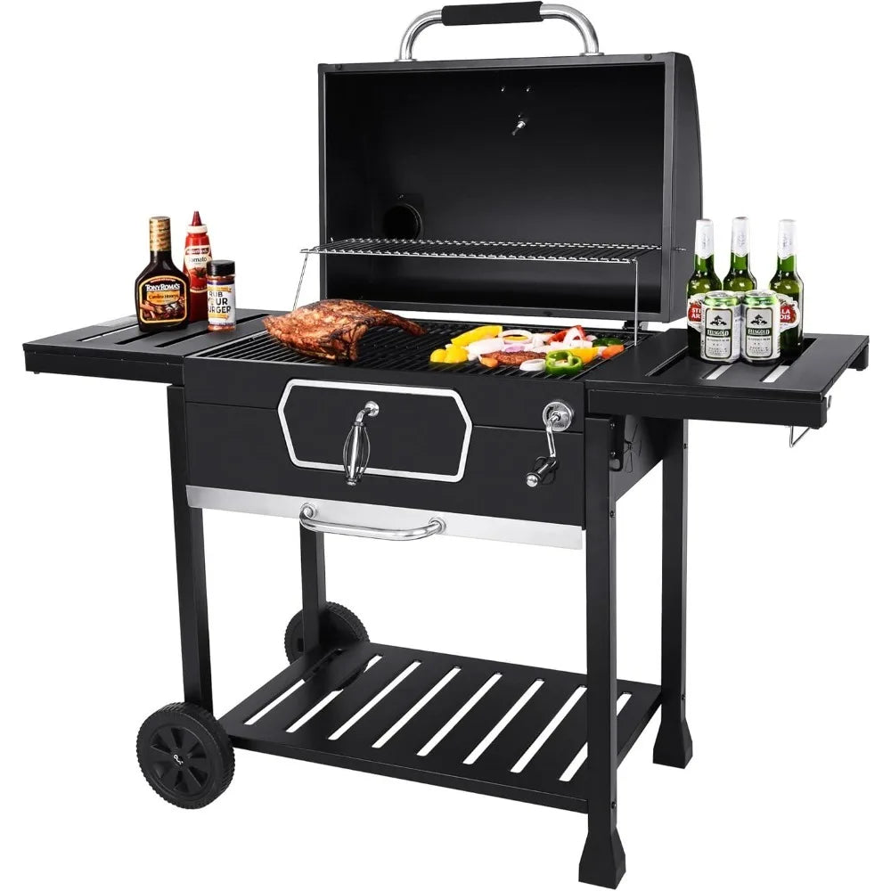 Ljustra 30 Inch Charcoal Grill Deluxe BBQ Smoker for Camping Patio Cooking