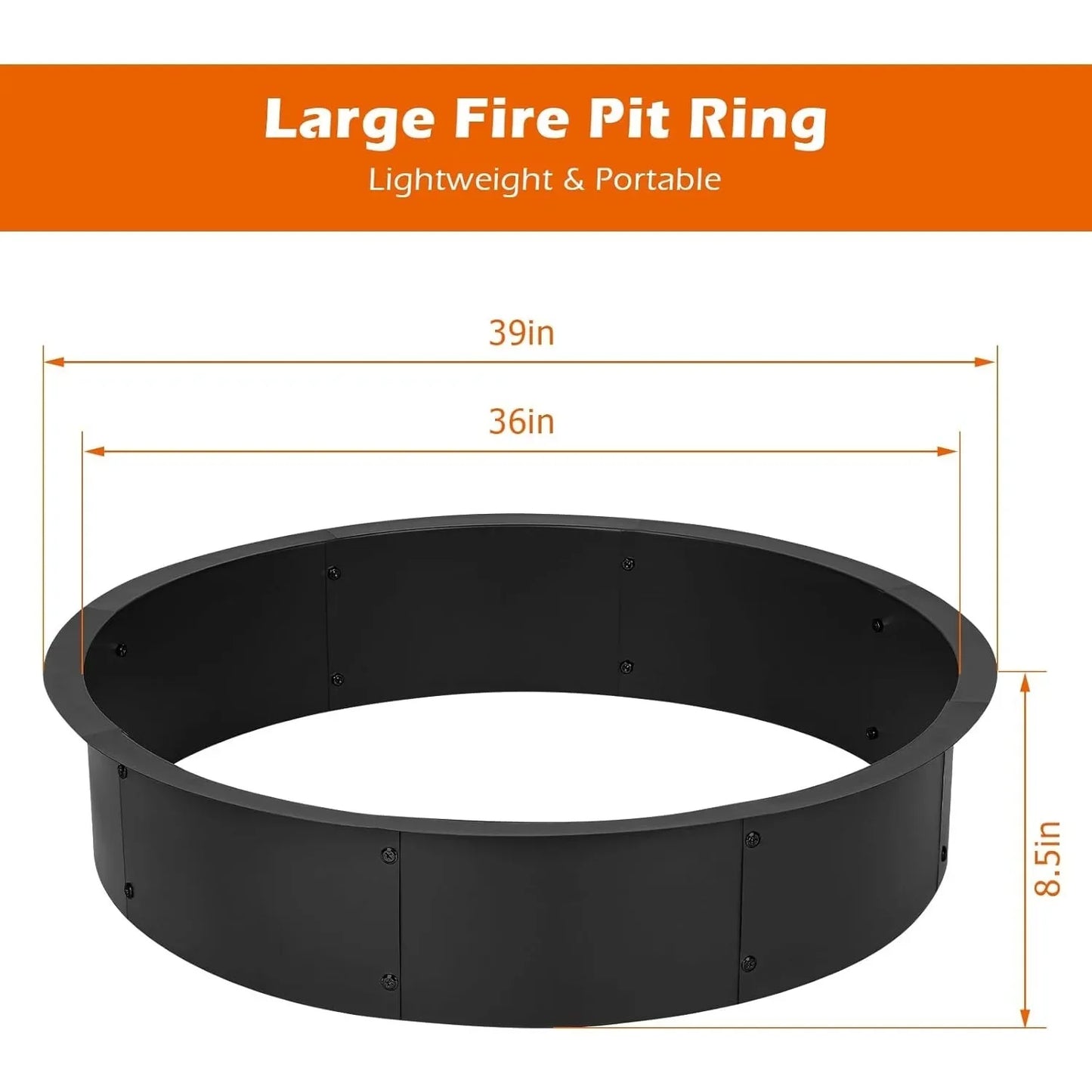 36 Inch 39 Inch Steel Fire Pit Ring Insert In Above Ground Liner Heavy Duty