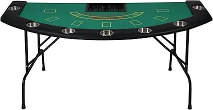 7 Player Blackjack Table Folding Legs Casino Game Table Cup Holders