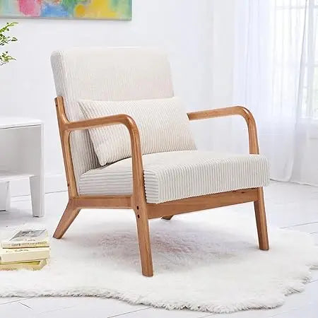 Mid Century Modern Accent Chair Corduroy Upholstered Reading Chair