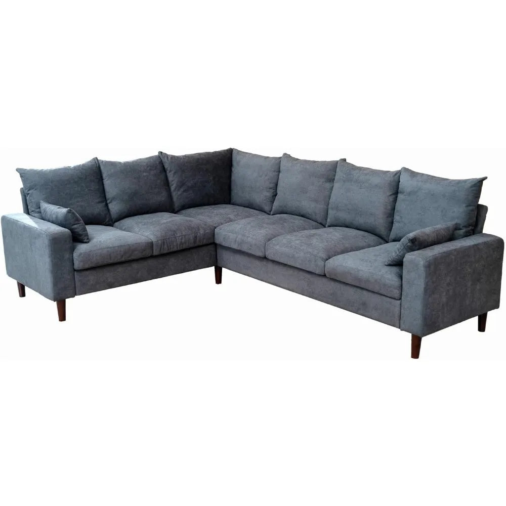 Modern Upholstered L-Shape Sectional Sofa Living Room Furniture