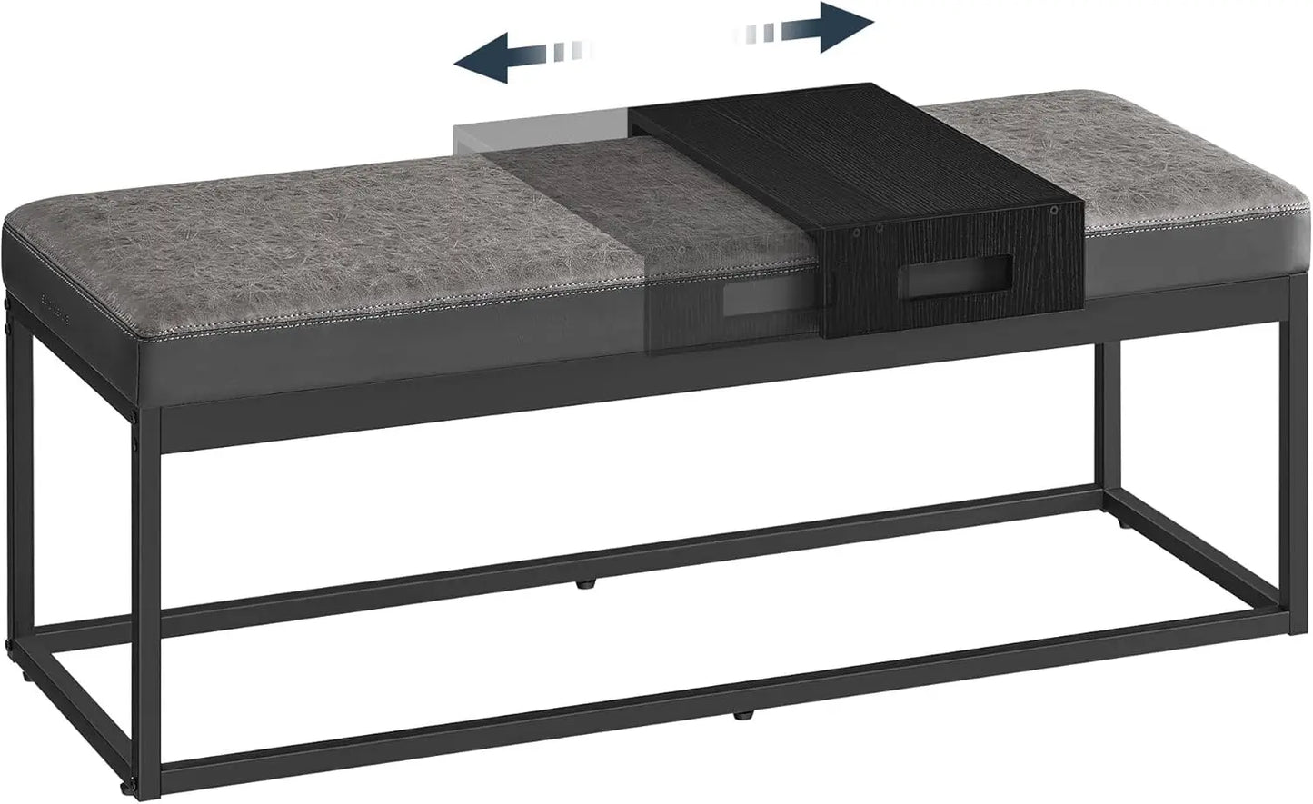 Ottoman Bench Reversible Top Shoe Bench End of Bed with Shelf