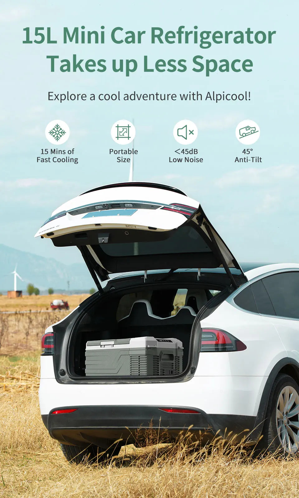 Ljustra 15L Portable Car Refrigerator Mini Fridge Freezer 12V DC Cooler