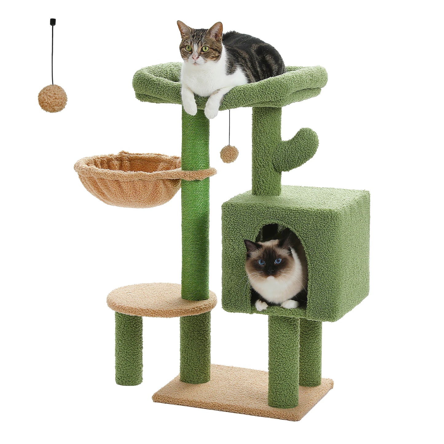 Stable Cat Tree Tower with Scratching Post Hammock Condo for Cats