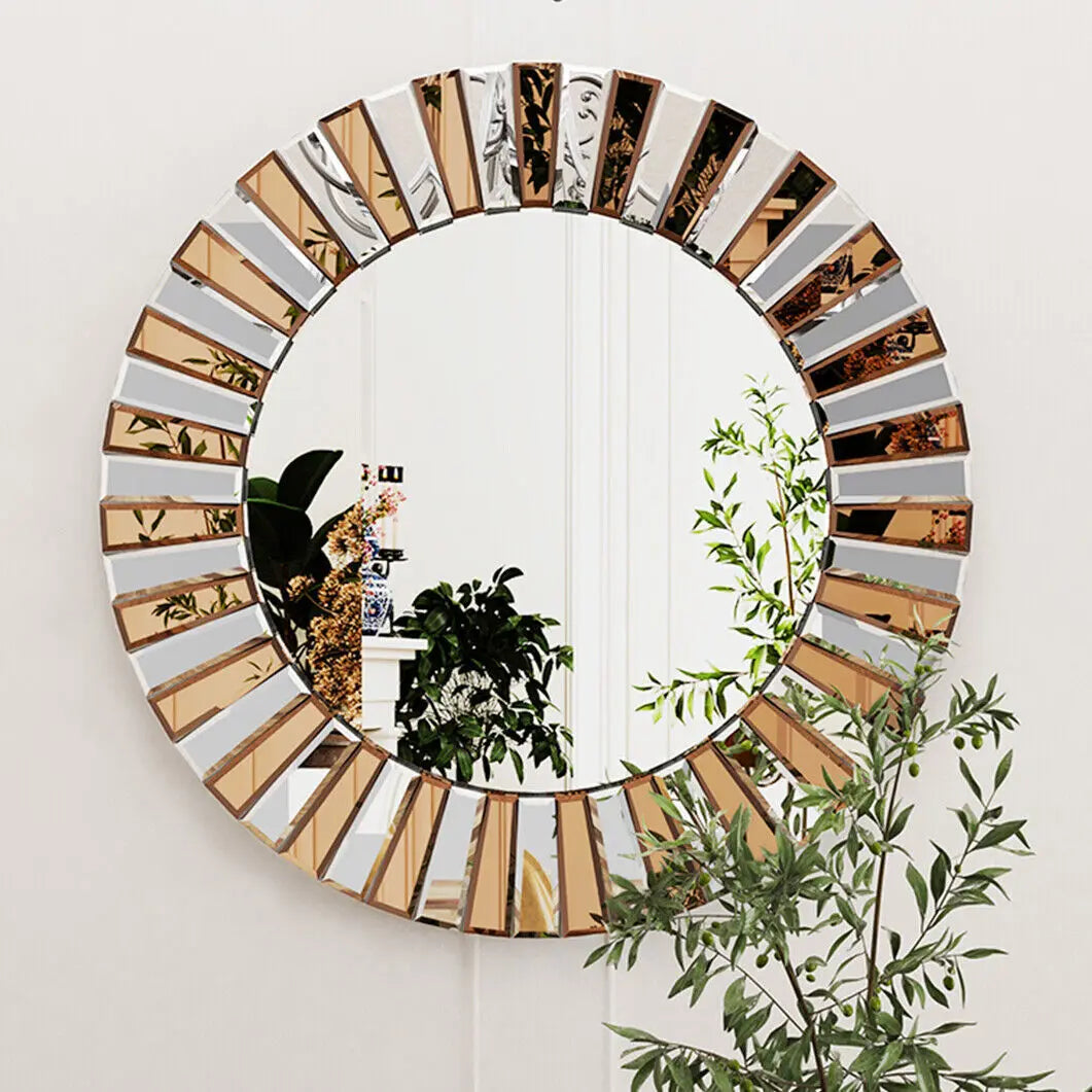 XL Round Enthusiasm Decor Mirror Wall Accent for Hallway Bathroom