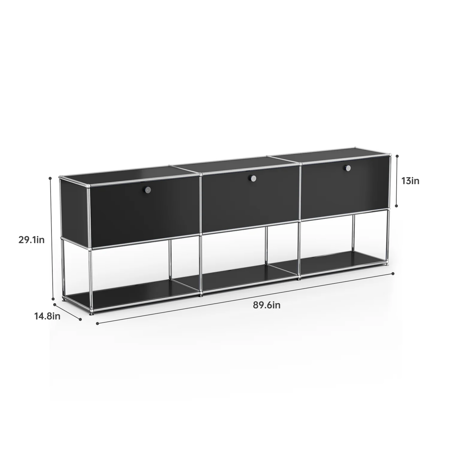 Modern TV Stand Storage Cabinet Metal Frame Living Room Office Furniture