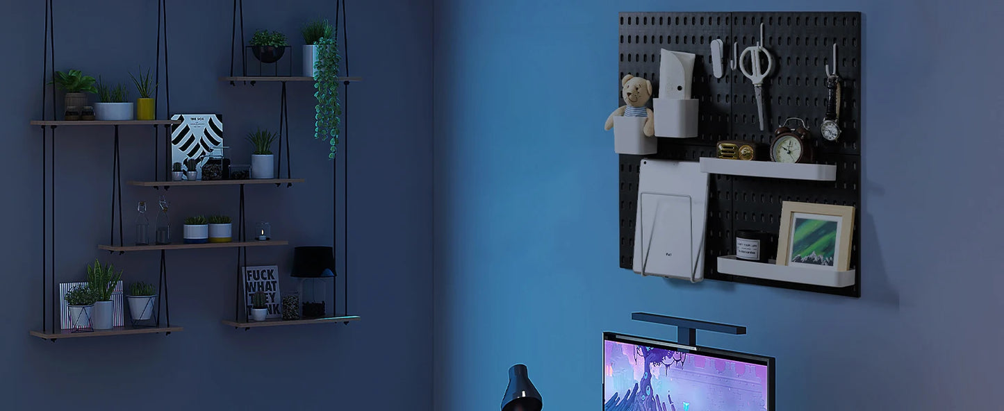 Deli 4pcs 22x22 Wall Organizer Kit with 17 Accessories for Storage