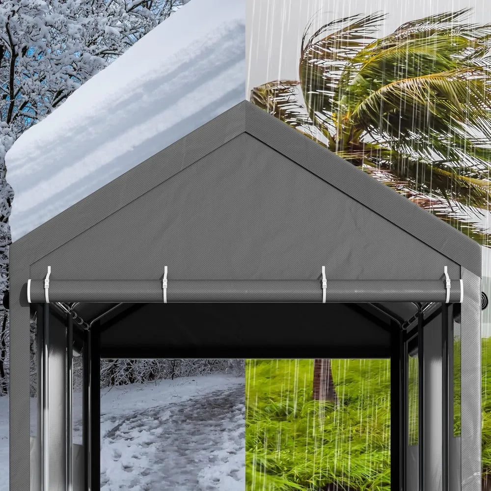 Heavy Duty 12x20 ft Carport Canopy Portable Garage with Removable Walls