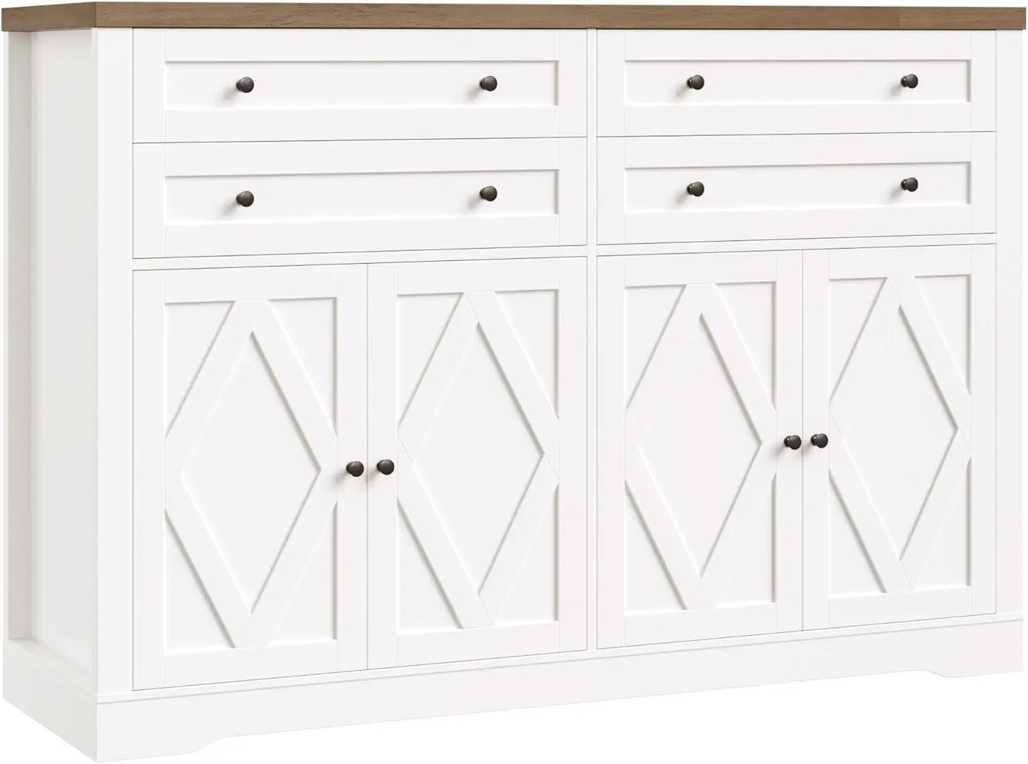 55 Inch Coffee Bar Buffet Cabinet with Storage and Large Drawers