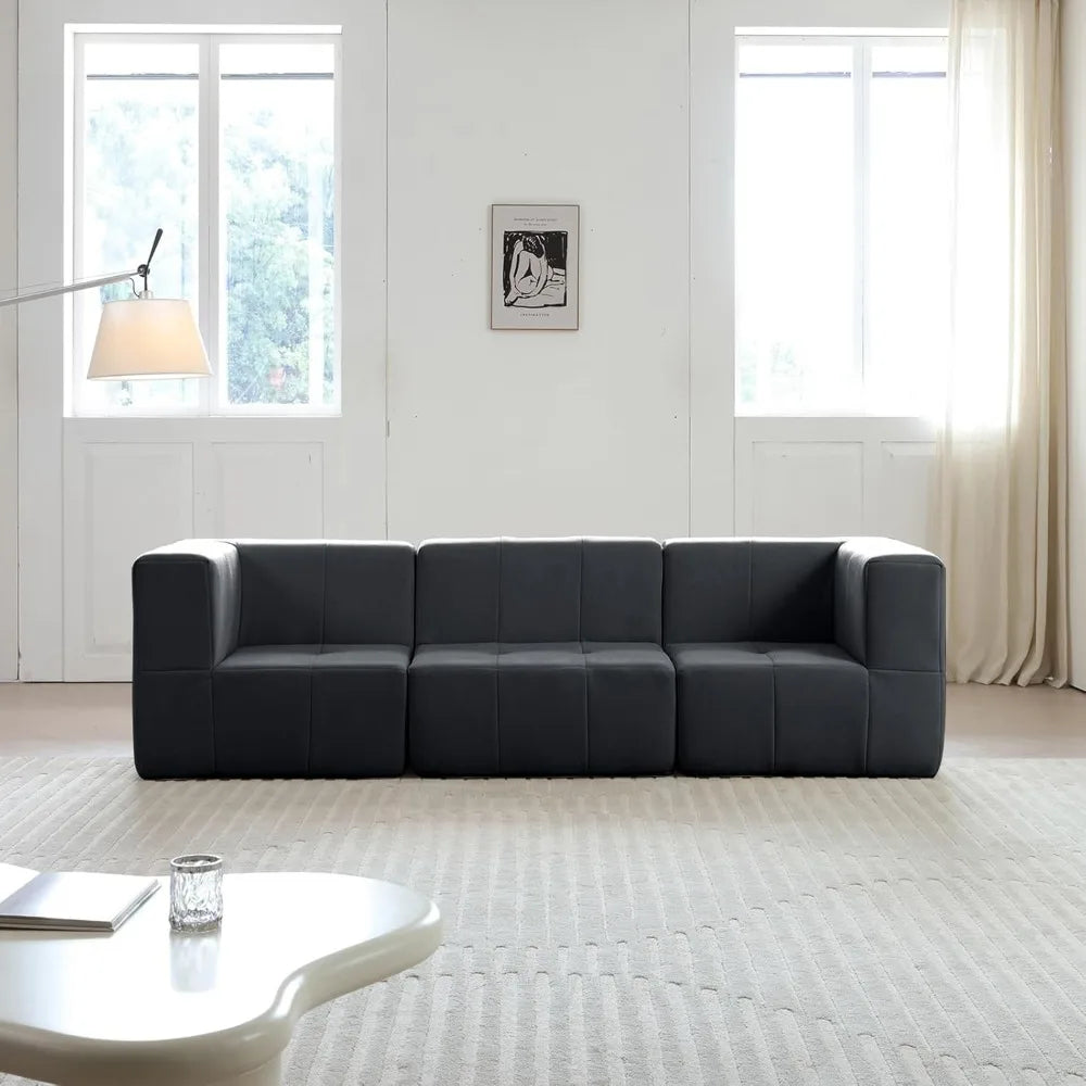 Modular Sectional Sofa Couch Compressed Foam 3-Seat Modern Living Room
