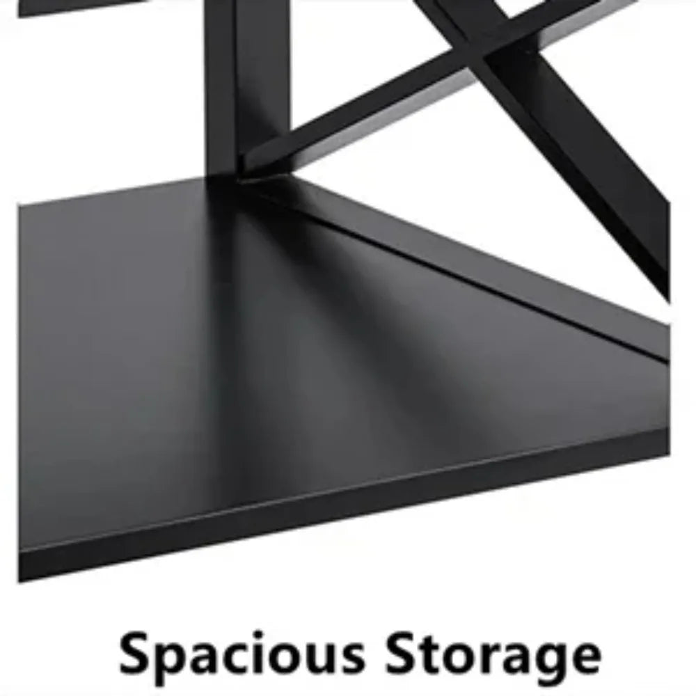 Espresso Wood Coffee Table with Storage Modern 40 Inch 2-Tier Design