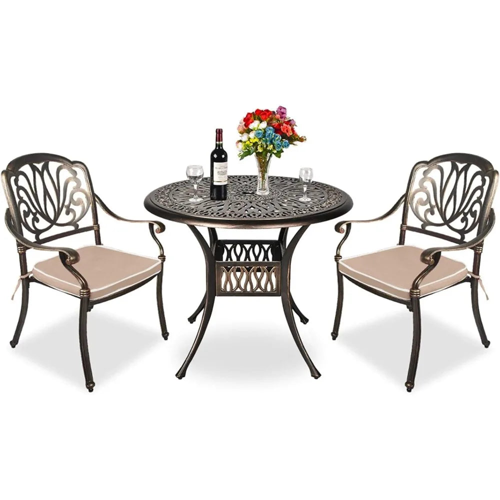 Ljustra 3 Piece Patio Dining Set All-Weather Outdoor Furniture