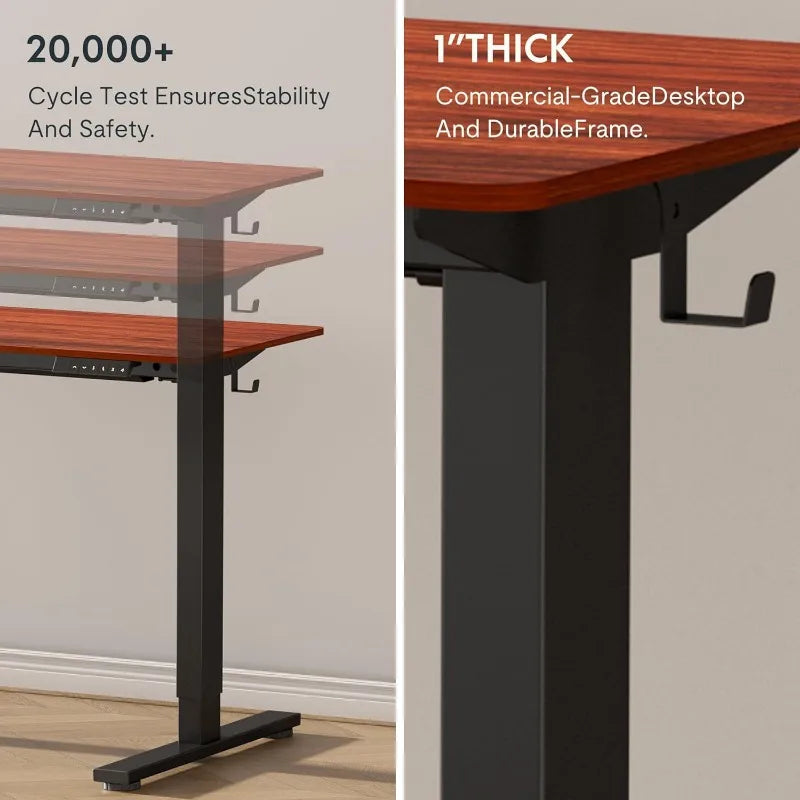 Ljustra Electric Height Adjustable Standing Desk 55x28 Home Office Workstation