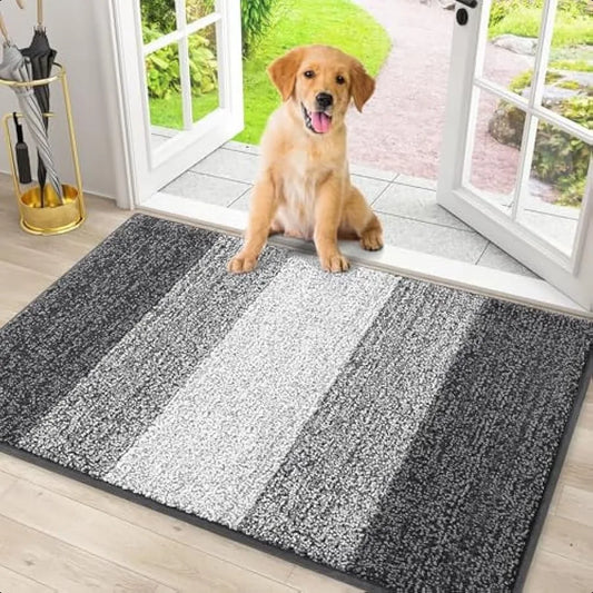 Dog Door Mat Absorbs Dirt Moisture Non-Slip Entryway Indoor Outdoor