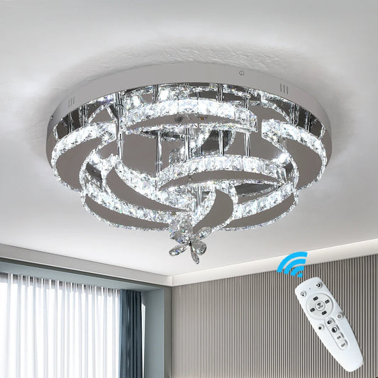 Modern Crystal Chandelier Ceiling Lamp LED Dimmable Pendant Light