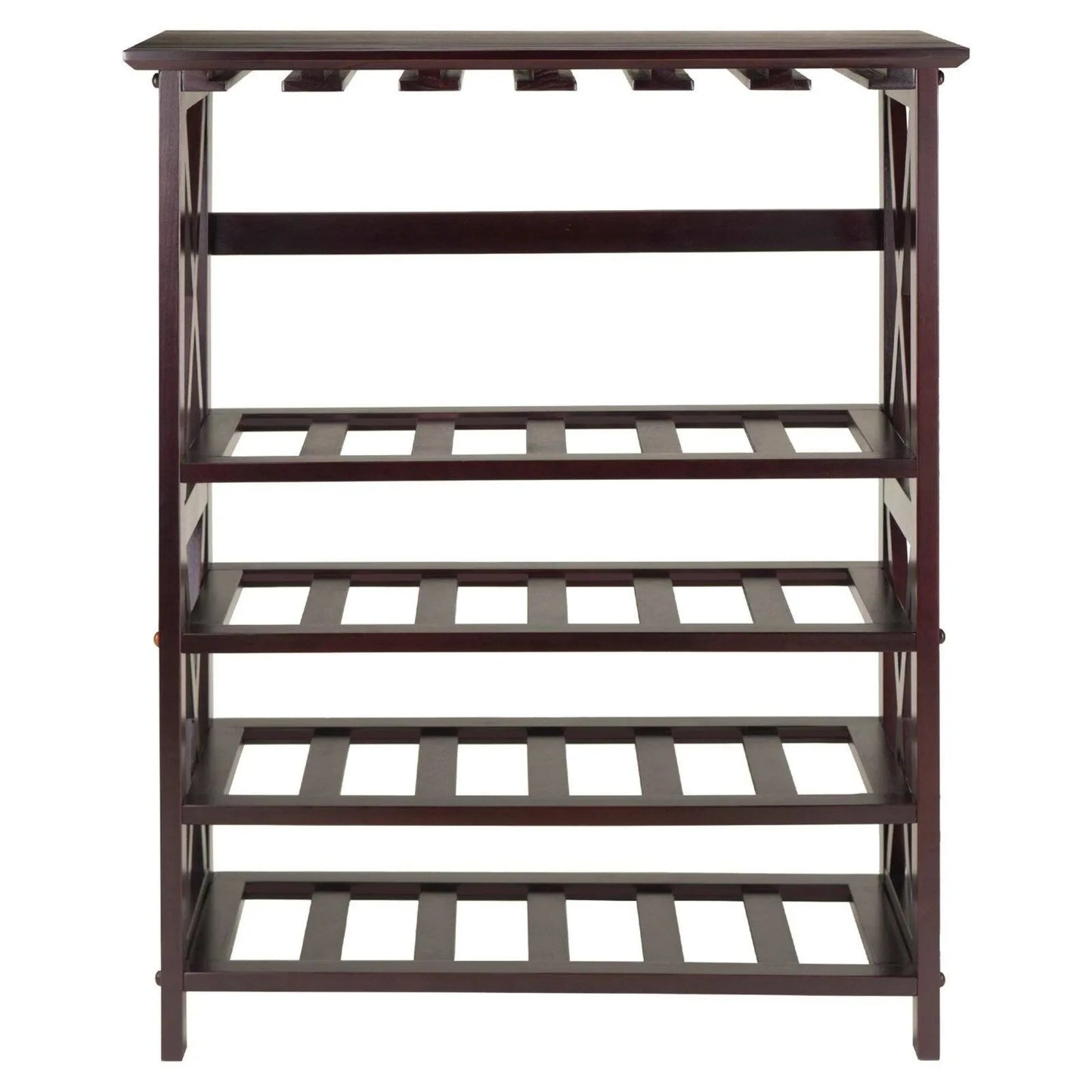 Ljustra Display Wine Rack for 24 Bottles Espresso Finish Sturdy Wood