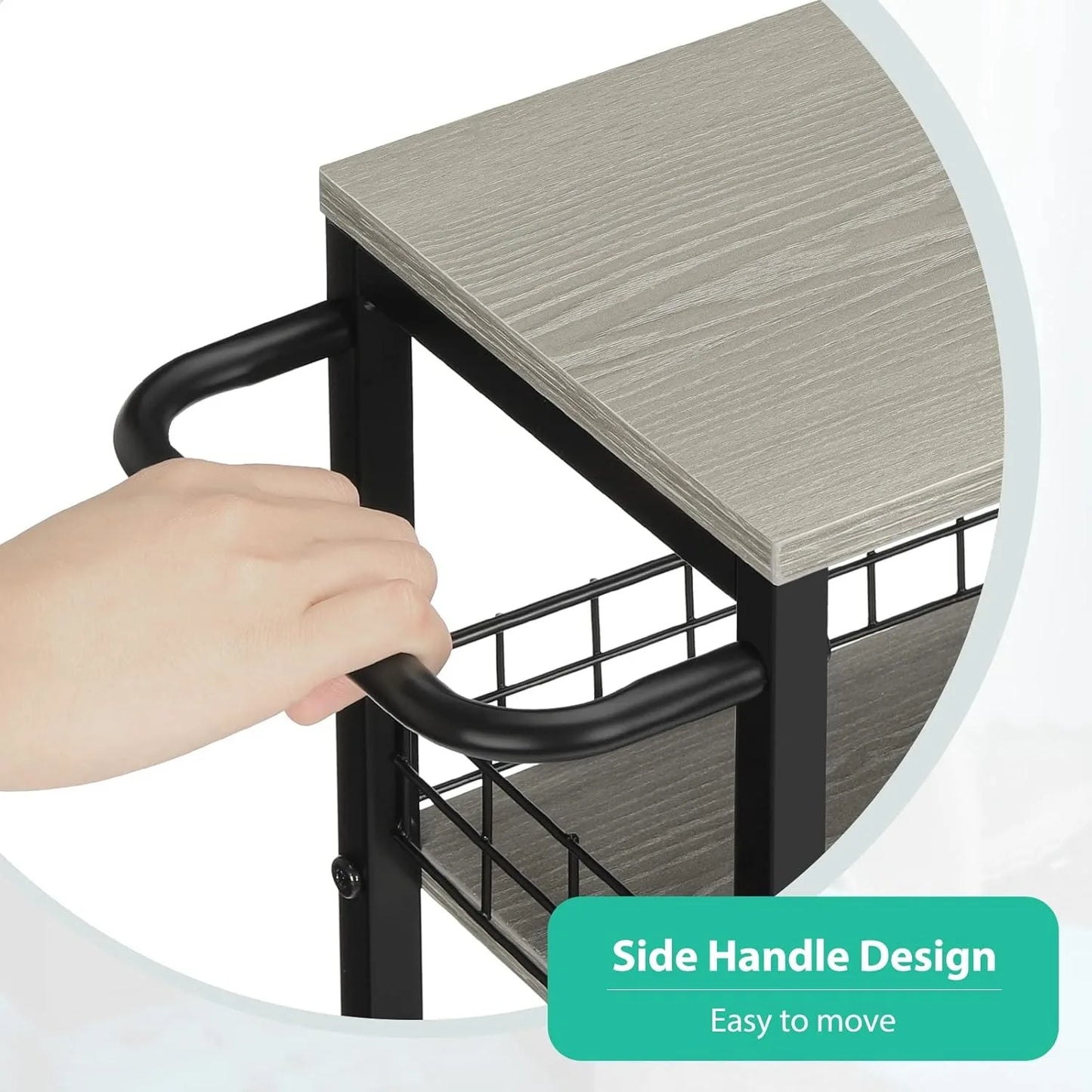 4-Tier Slim Storage Cart with Wheels Mobile Kitchen Organizer Space Saver