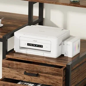 Ljustra 63 Inch Ergonomic Computer Desk with File Drawer Cabinet