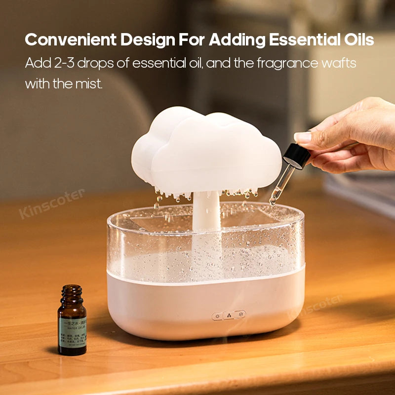 Cloud Air Humidifier Aroma Diffuser Ultrasonic Mist Night Light Rain Sound