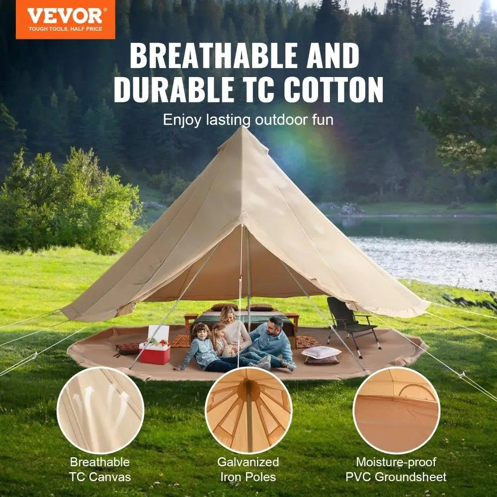 Vevor 3-5 Person Waterproof Glamping Bell Tent with Stove Jack