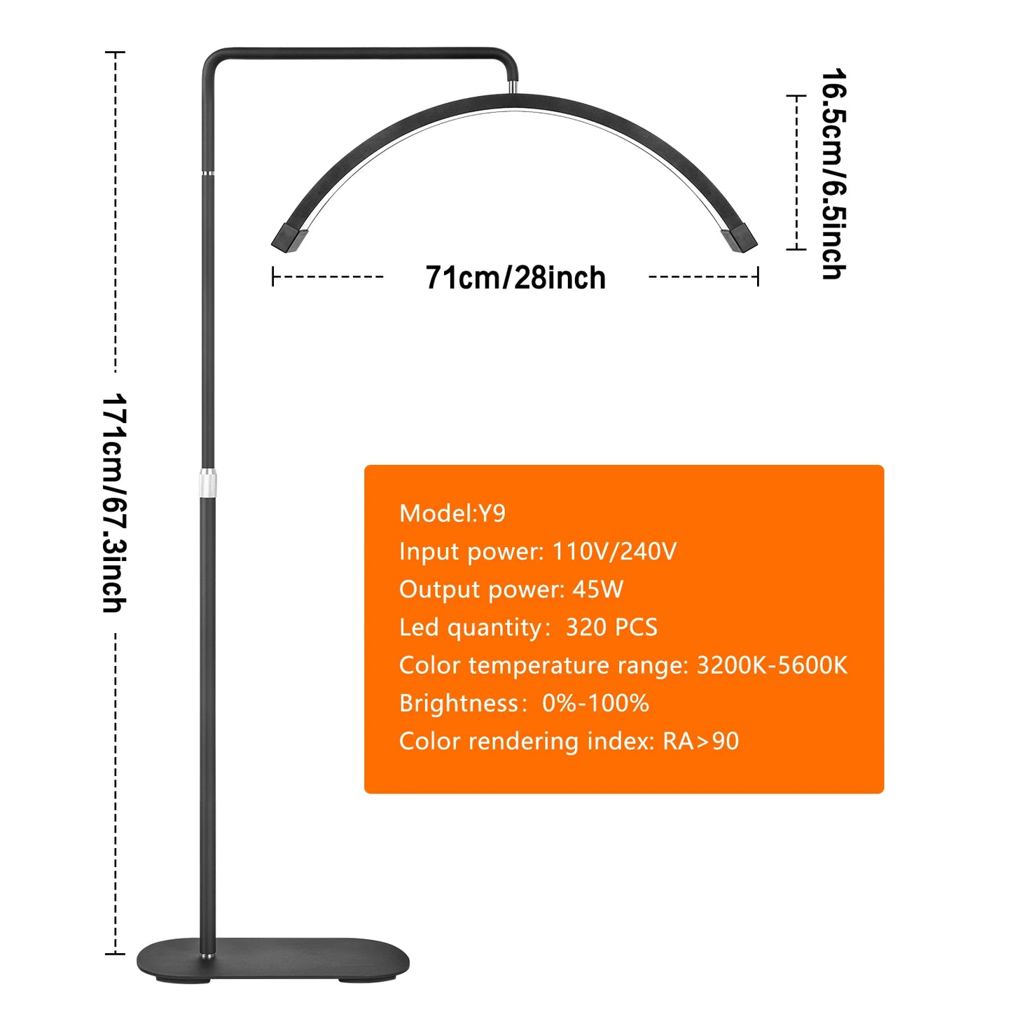 Fosoto Half-moon LED Video Light for Beauty Salon Tattoo Eyelash Work