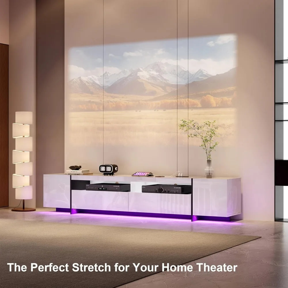 Ljustra 94.5" Modern TV Stand for Up to 100" TV with LED Lights