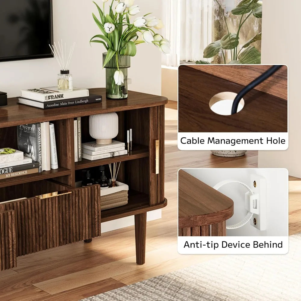 Ljustra Mid Century Modern 62.4 Inch TV Stand Media Console Table