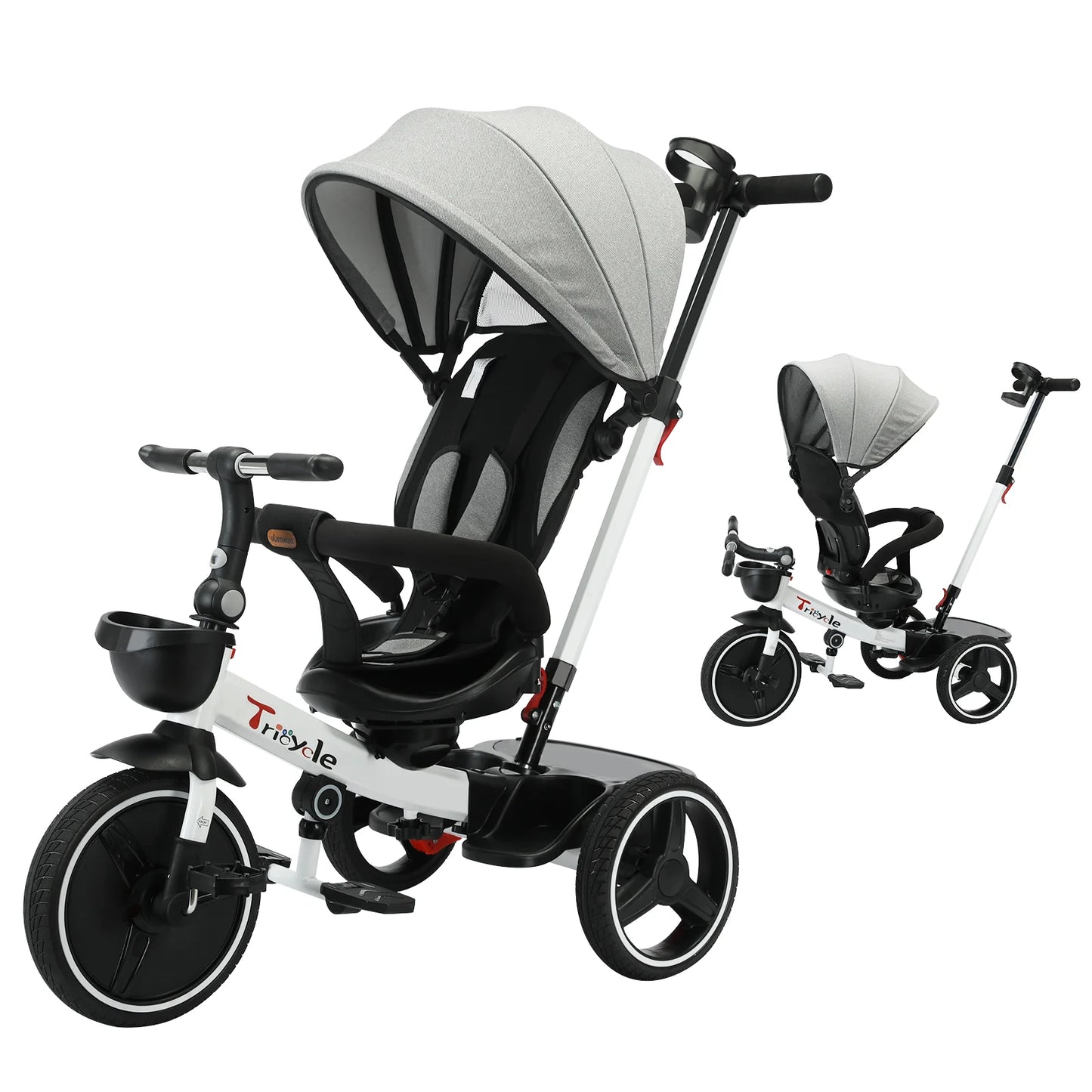 Ljustra 5-in-1 Baby Stroller Tricycle Adjustable Canopy 1-5 Years