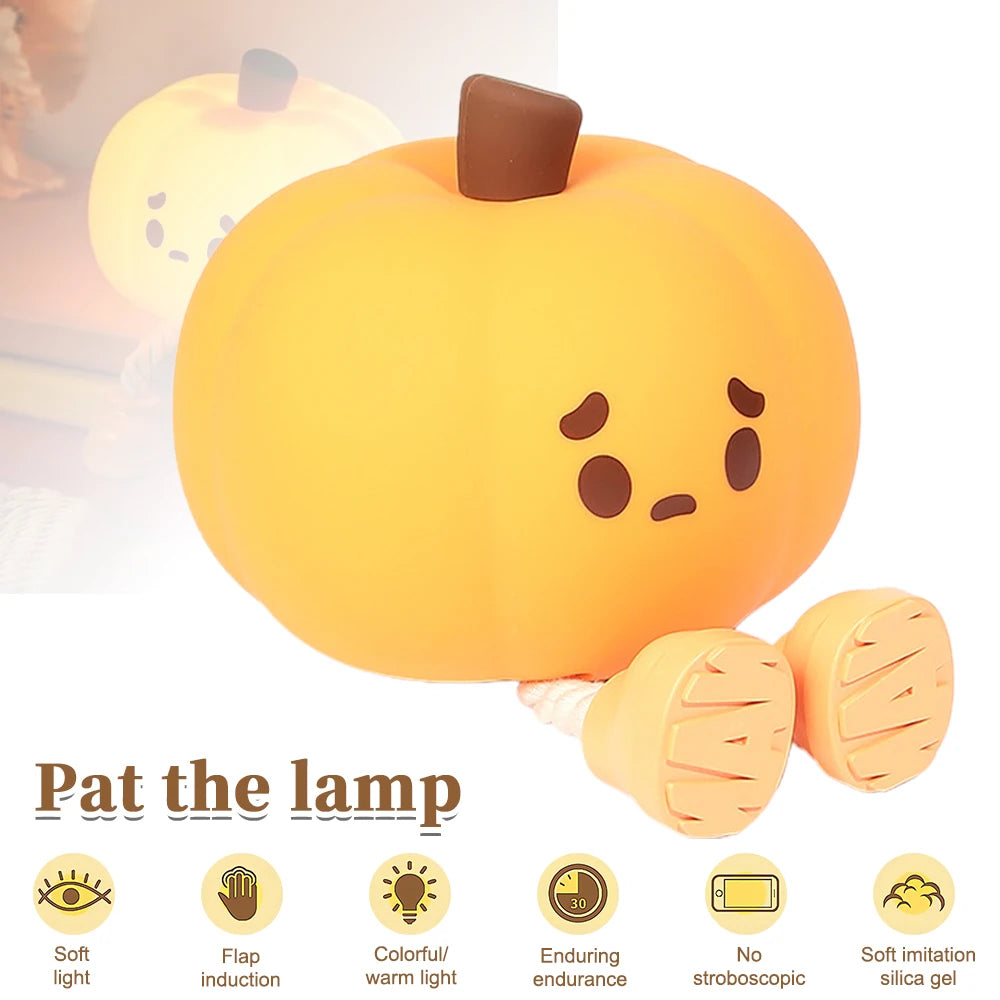 Ljustra Touch Sensor Pumpkin Night Light Rechargeable LED Lamp