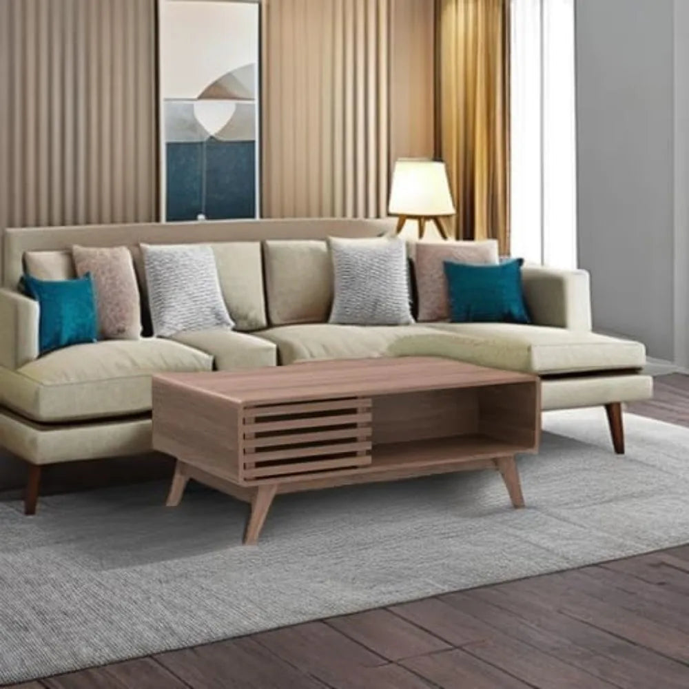 Ensley Coffee Table with Storage Mid Century Modern Living Room Furniture